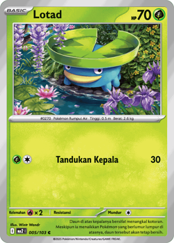 [NM] Lotad 005/103 MA2 | Kobaran Biru Set | Pokemon Indonesian - Image 1