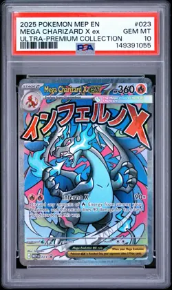 Mega Charizard X ex 023 PSA 10 Pokemon Mega Charizard UPC Black Star Promo - Image 1