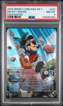 2025 Disney Lorcana EN 7-Archazia's Island Mickey Mouse PSA 8 #221 - Image 1