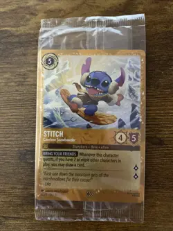 Stitch Carefree Snowboarder Winterspell *(Sealed)* Glimmer Foil Promo Lorcana - Image 2