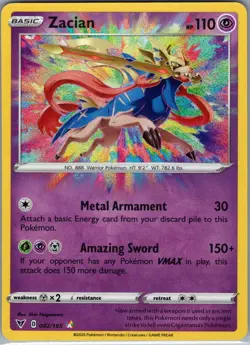Zacian 082/185 SWSH04: Vivid Voltage - Pokemon Card - NM - Image 1