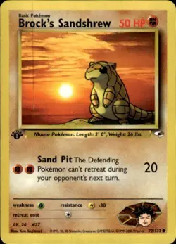 Brock's Sandshrew 72/132 Common Gym Heroes Pokemon 1st Edition Lightly Played - Image 1