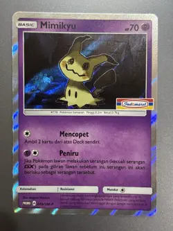 [NM] Mimikyu 010/SM-P Holo | Limited Pokemon Promo Indomaret Stamped Indonesia - Image 1