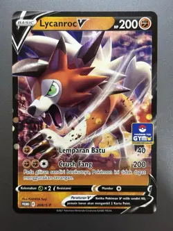 [NM] Lycanroc V 208/S-P | Pokemon Gym Asia Exclusive Promo Stamped Indonesia - Image 1