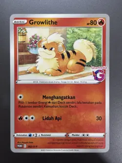 [NM] Growlithe 262/S-P | Limited Pokemon Promo Gramedia Stamped Indonesia - Image 1