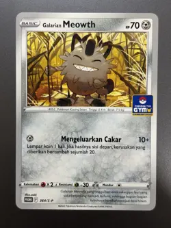 [NM] Galarian Meowth 364/S-P | Pokemon Gym Asia Exclusive Promo Indonesia - Image 1