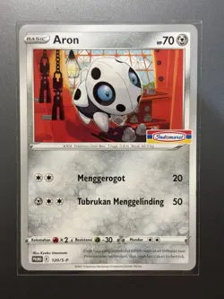 [NM] Aron 120/S-P | Limited Pokemon Promo Indomaret Stamped Indonesian - Image 1