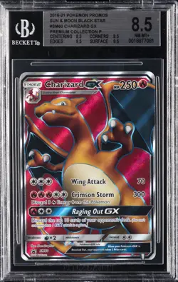 2017 POKEMON SM BLACK STAR PROMO #SM60 FULL ART/CHARIZARD GX BGS 8.5 - Image 1