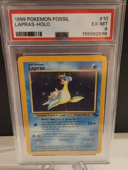 Pokemon: 1999 Fossil Lapras Holo PSA 6 - Image 1