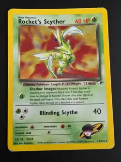 Pokemon Rocket's Scyther Holo Rare Gym Heroes 013/132 HP Damaged ( See Photos) - Image 1