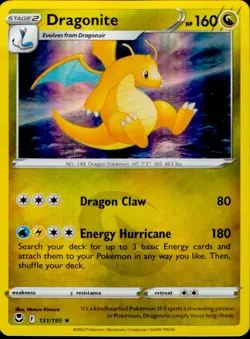 DRAGONITE 131/195 HOLO RARE SILVER TEMPEST POKEMON NEAR MINT - Image 1