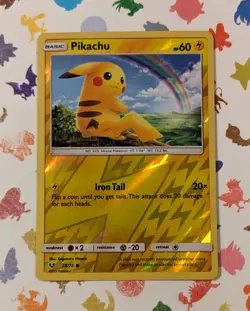 Pokemon TCG Pikachu 28/73 Reverse Holo Shining Legends English 2017 - Image 1