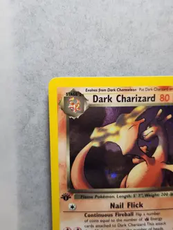 Pokemon TCG Dark Charizard Team Rocket 4/82 Holo 1st Edition Holo Rare DAMAGED - Image 2