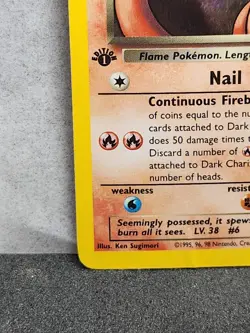 Pokemon TCG Dark Charizard Team Rocket 4/82 Holo 1st Edition Holo Rare DAMAGED - Image 4