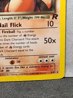 Pokemon TCG Dark Charizard Team Rocket 4/82 Holo 1st Edition Holo Rare DAMAGED - Image 5