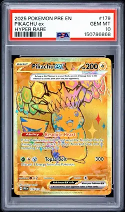 Pokemon Pikachu ex Hyper Rare Holo PSA 10 Sv: Prismatic Evolutions 179/131 - Image 1