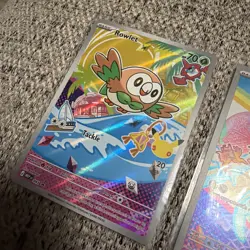 Pokemon First Partner Illustration Collection Gen 7 Litten Rowlet Popplio Set NM - Image 2