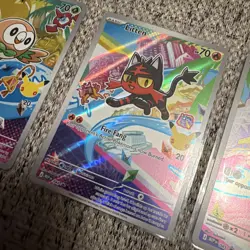 Pokemon First Partner Illustration Collection Gen 7 Litten Rowlet Popplio Set NM - Image 3