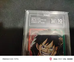 PSA 10 Monkey D. Luffy OP01-003 Romance Dawn Alt Art Leader Holo 5000 - Image 3