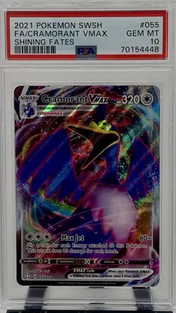 2021 POKEMON SWORD & SHIELD SHINING FATES #055 FULL ART/CRAMORANT VMAX PSA 10 - Image 1