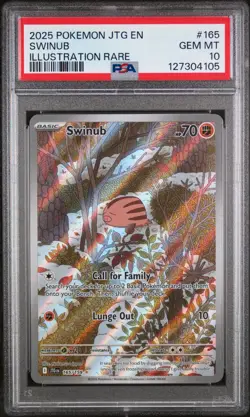 PSA 10 GEM Mint Swinub 165/159 Illustration Rare Full Art - Pokemon JTG SV09 - Image 1