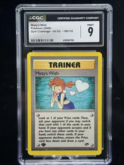 Misty’s Wish #108 1st Edition Gym Challenge 2000 Pokemon CGC 9 💦 - Image 1
