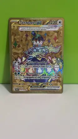 Terapagos ex 173/142 Hyper Rare GOLD Stellar Crown Pokemon Near Mint - Image 1