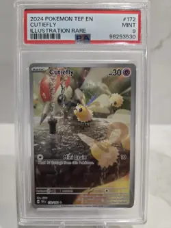 2024 POKEMON TEF EN-TEMPORAL FORCES ILLUSTRATION RARE #172 CUTIEFLY PSA 9 - Image 1