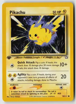 Pikachu 70/111 Common Neo Genesis Pokemon 1st Edition Lightly Played - Image 1
