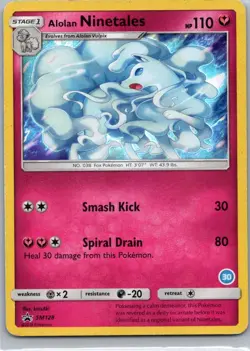 Pokemon TCG Alolan Ninetales SM128/248 SM Black Star Promos Holo LP - Image 1
