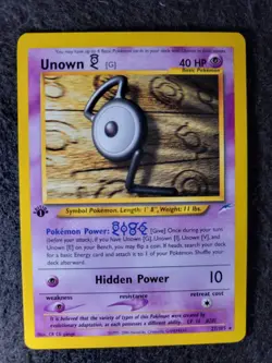 Pokemon - Neo Destiny - Unown [G] 27/105 1st Ed. - Image 1