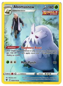 Pokemon TCG Abomasnow Sword & Shield Astral Radiance TG01/TG30 NM - Image 1