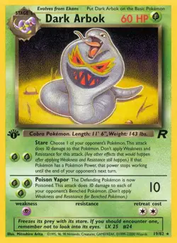 Dark Arbok (19) #19/82 (1st Edition) (LP) Team Rocket TR Pokemon - Image 1