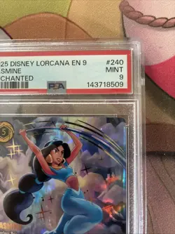Disney Lorcana EN 9 JASMINE FEARLESS PRINCESS ENCHANTED PSA 9 #240 From Fabled - Image 3
