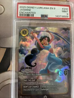 Disney Lorcana EN 9 JASMINE FEARLESS PRINCESS ENCHANTED PSA 9 #240 From Fabled - Image 5