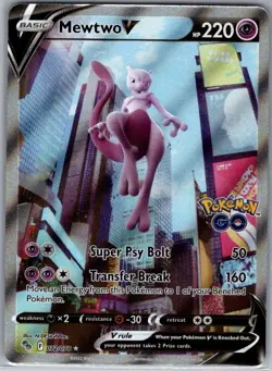 Mewtwo V (Alternate Full Art) 072/078 Pokemon GO - Pokemon Card - NM - Image 1
