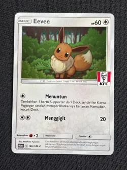 Pokemon Eevee Indonesian KFC Promo Card 186/Sm-p Mint Condition - Image 1