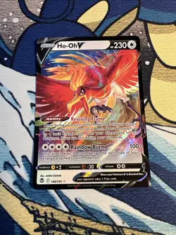 Pokemon Ho-Oh V Ultra Rare Full Art Silver Tempest Holo 230 HP 140/195 NM Card - Image 1