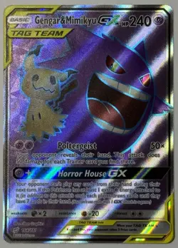 Pokemon Sun & Moon Team Up Gengar & Mimikyu Full Art Card - Image 1