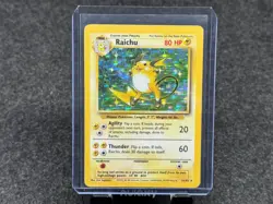 1999 Base Set Raichu Holo Foil #14/102 Rare WOTC Pokemon Card TCG! - Image 2