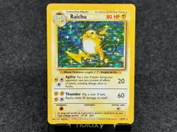 1999 Base Set Raichu Holo Foil #14/102 Rare WOTC Pokemon Card TCG! - Image 4