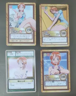 One Piece Hyper Battle Nami Card Set 4pcs Water Damage Slightly Used - Image 1