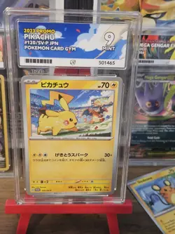Pikachu 120 Gym Promo - Fighting Charizard Pokemon Card tcg graded | Ace 9 - Image 1