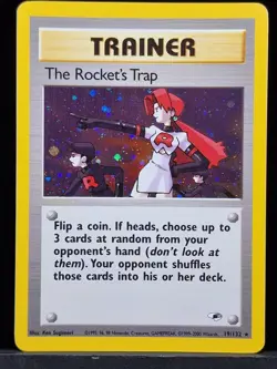 Pokemon TCG The Rocket's Trap Holo Card Gym Heroes 19/132 Near Mint WOTC - Image 1