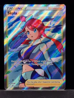 Pokemon TCG Skyla Shining Fates Holo Ultra Rare Full Art Card 072/072 - Image 1