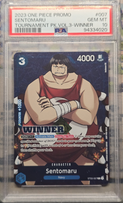 Bandai One Piece Card Game Sentomaru Winner ST03-007 PSA 10 2023 Foil Promo - Image 1