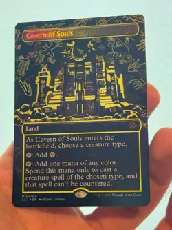 1X FOIL NEON INK YELLOW Cavern of Souls BORDERLESS MINT MTG Magic Cosmium 410B - Image 3