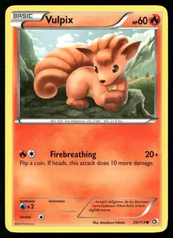 Vulpix 20/113 Common Legendary Treasures Pokemon Near Mint - Image 1