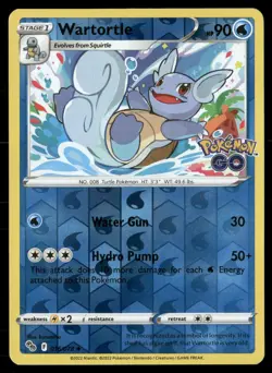 Wartortle 016/078 Uncommon Pokemon GO Pokemon Reverse Holo Lightly Played - Image 1