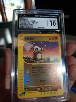 Cubone cgc 10 GEM MINT REVERSE HOLO Skyridge 2002 E-Reader 72/144 psa Card CCG - Image 2